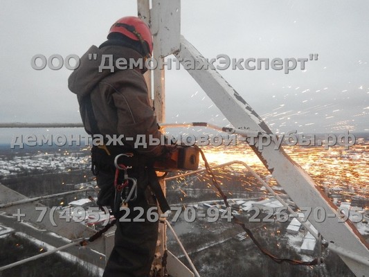 Демонтаж радиорелейной башни связи Ростелеком в Нижегородской области