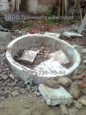 Демонтаж железобетонной дымовой трубы в Смоленске мелкими частями методом алмазной резки