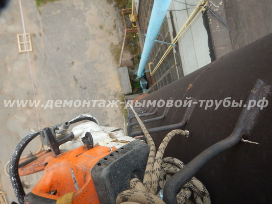 Демонтаж дымовой трубы для Всероссийского Института Лёгких Сплавов, г. Москва