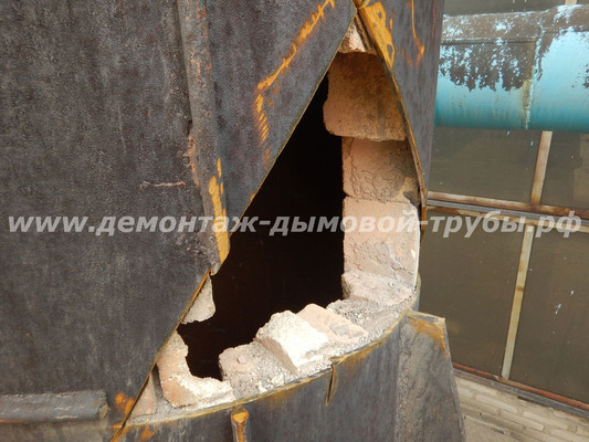 Демонтаж дымовой трубы для Всероссийского Института Лёгких Сплавов, г. Москва