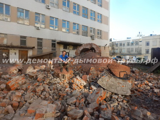 Демонтаж дымовой трубы для АО ВЫМПЕЛ, г. Москва