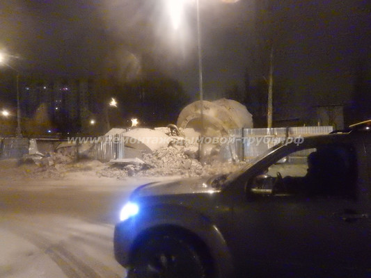 Демонтаж аварийной водонапорной башни в центральной части города Королёва